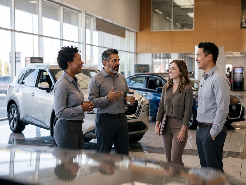 The Forman Automotive sales team on the showroom floor